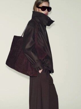 NWT ZARA WOOL BLEND BOMBER JACKET WITH HIGH NECK L 9386 $129